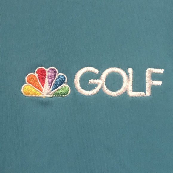 2015 NBC Golf Ashworth Turquoise Blue Gray Golf Polo Men’s Size Large - Picture 2 of 12